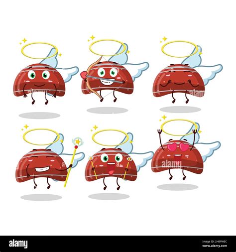 Curve Red Gummy Candy Cartoon Designs As A Cute Angel Character Vector