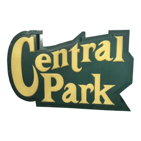 Vintage Central Park Sign | Chairish