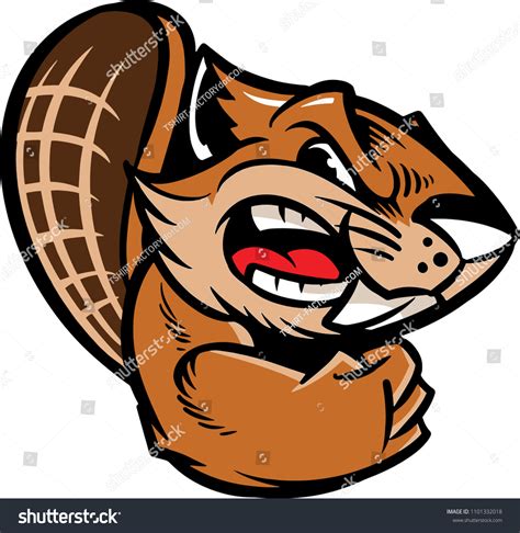 Illustration Shows Angry Beaver That Has Stock Vector Royalty Free