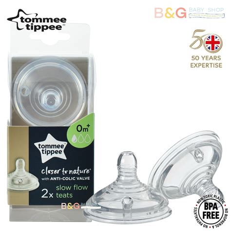 Original Tommee Tippee Baby Milk Feeding Bottle Teat Nipple Slow Medium