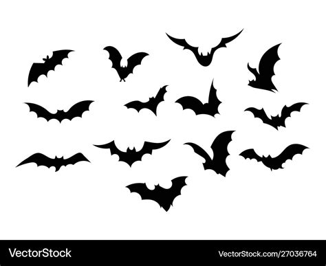 Set Bats Collection Bats Flying Bats Royalty Free Vector