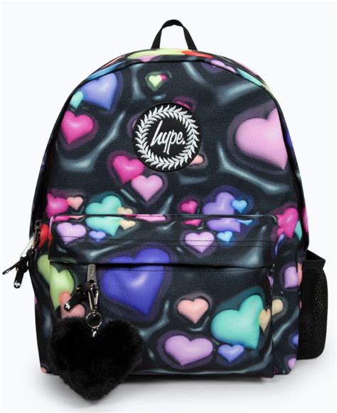 Hype Black 3d Hearts Badge Backpack Donaghys