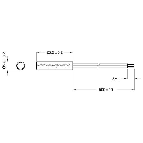 MK03 1A66B 500W STANDEX MEDER Reed Sensor 0 5A 200V 10W D5 8x25 5mm