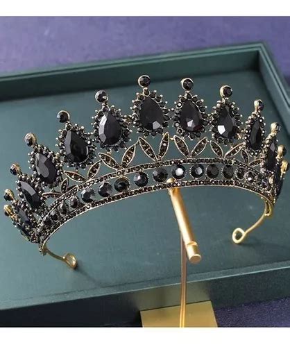 Corona Tiara Tocado Diadema Negro Quinceañera Xv Años Negra Envío Gratis