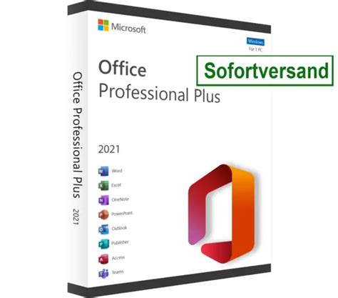 MICROSOFT OFFICE PRO 2021 Professional Plus Key Software E Mail Versand