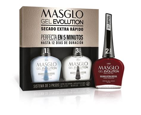 3 Pasos Base Esmalte Brillo Masglo Gel Evolution 12 Free BellezaPro