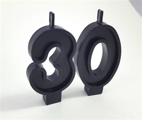 Black Birthday Number Candle Etsy