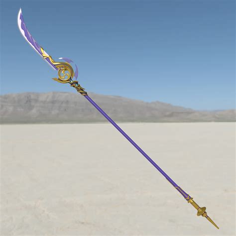 3D File Genshin Impact Engulfing Lightning Naginata Spear Polearm