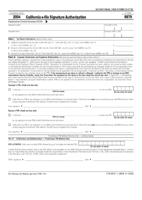 California E File Authorization Form Authorizationform Net