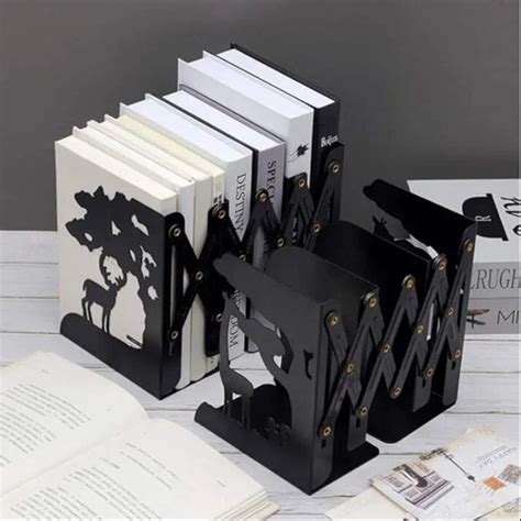 Creative Bookends Adjustable Metal Books Holder For Shelf Desk Book