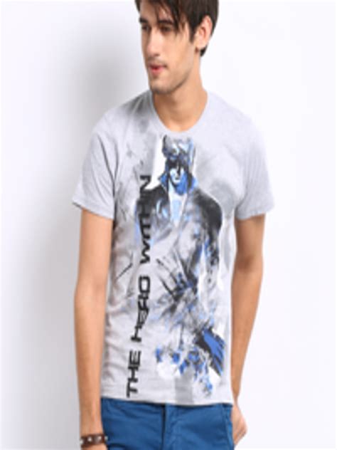 Buy Myntra Men Grey Melange Krrish 3 The Hero Within Print Pure Cotton