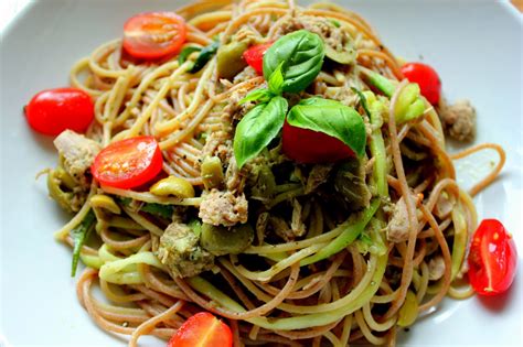 Mijn Kookdagboek Spaghetti Courgetti Met Pesto En Tonijn