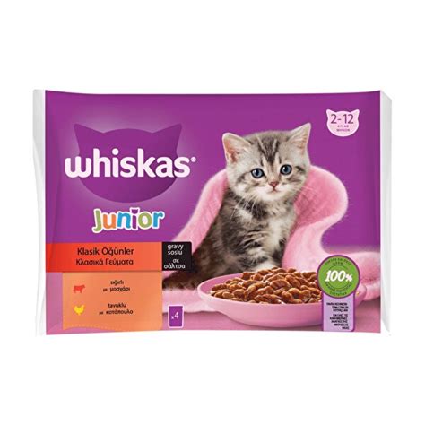 Whiskas Klasik Öğünler Yavru Yaş Kedi Maması 340 G CarrefourSA