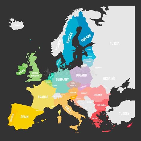 Mapa Colorida Do Vetor Da Ue Da Uni O Europeia Dos Estados Membros