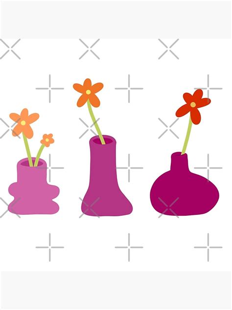 Minimal Flowers In Funky Vases Discreet Lesbian Pride Poster By