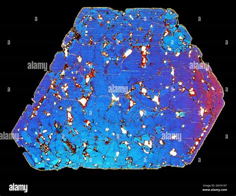 Pyroxene Autige Polarised Light Micrograph Of A Thin Section Of Augite