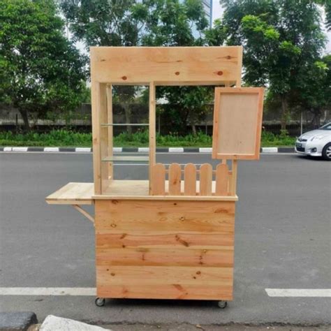 Jual Gerobak Booth Kayu Jati Belanda Murah Shopee Indonesia