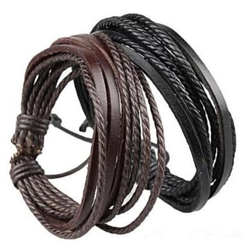 Stoere Heren Armband Van Leer Armband Heren Armband Mannen Mannen