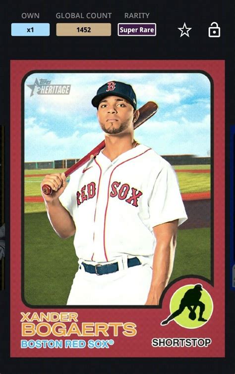 Xander Bogaerts 2022 Heritage Red Base Super Rare Topps Bunt