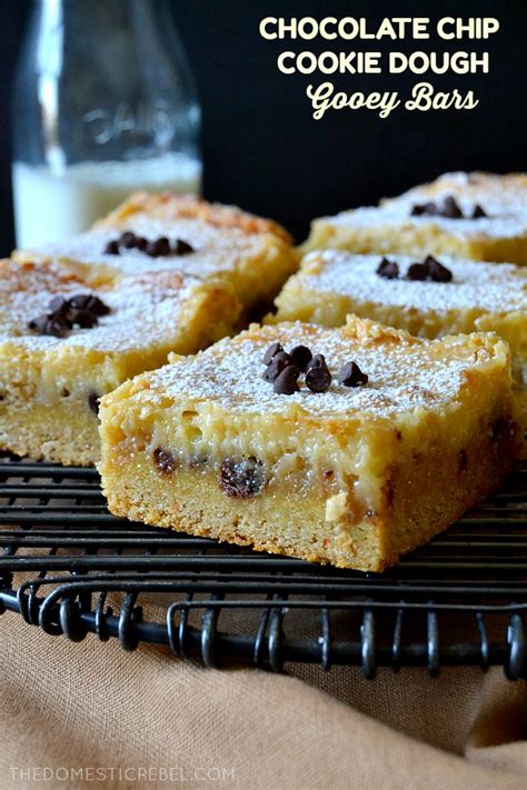 Chocolate Chip Cookie Dough Gooey Bars The Domestic Rebel