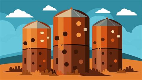 Premium Vector The Silos Metal Exterior Is Riddled With Holes And