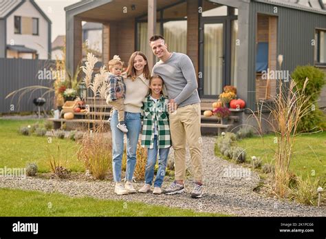 parents   kids   backyard stock photo alamy