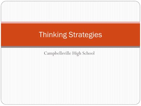 Thinking Strategies Campbellsville Independent Schools