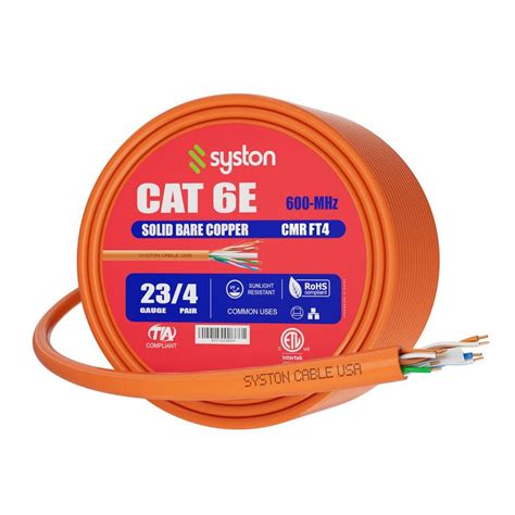 Syston Cable Technology Ft Orange Riser Rated Cmr Cat E Mhz