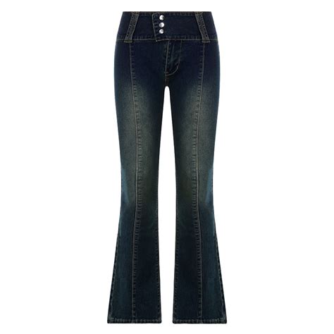 Jual Rapcopter Y2k Retro Flare Jeans Strecthy Low Waisted Pockets