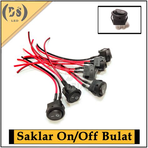 Jual Saklar ON OFF Bulat Kecil Dengan Kabel Tombol Rocker Switch On