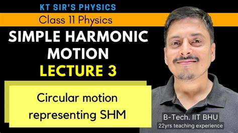 Lec 3 Circular Motion Representing Shm Class 11 Simple Harmonic Motion Physics Kt Sir