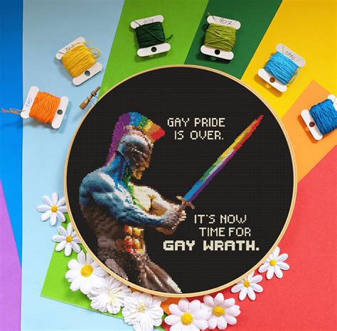 Gay Wrath Pattern Funny Pride Cross Stitch Digital PDF Etsy