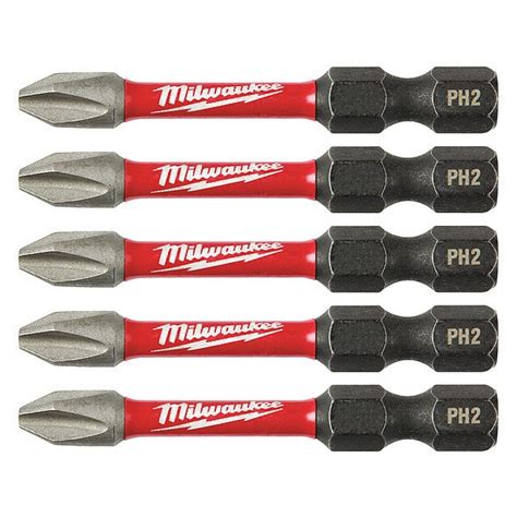 Milwaukee Shockwave 2” Impact Phillips 2 Power Bits 5 Pk 48 32 4602