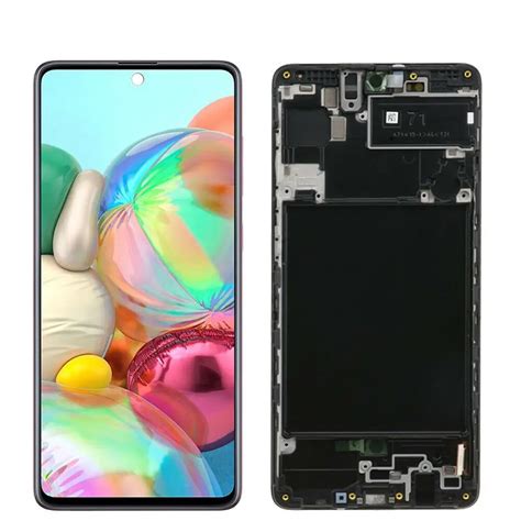 Original Super Amoled A71 Burn Shadow LCD With Frame For Samsung Galaxy