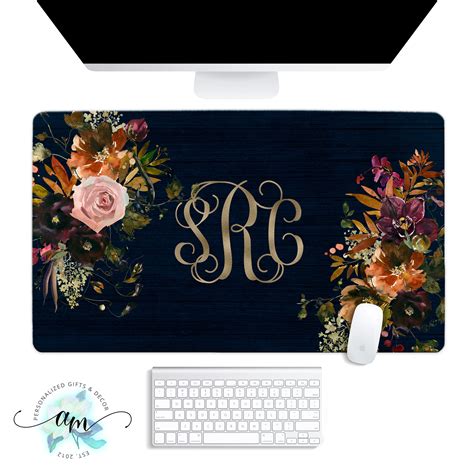 Monogrammed Desk Pad Personalized Desk Pad Monogrammed Desk Etsy