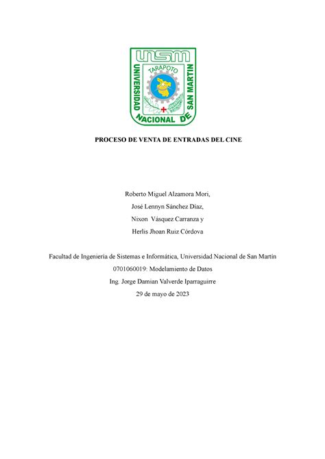Proceso DE Venta DE Entradas DEL CINE - PROCESO DE VENTA DE ENTRADAS