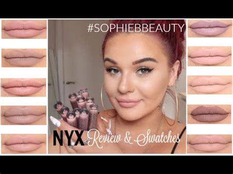 NYX Lingerie Liquid Lipstick Swatches Review SophieBBeauty YouTube