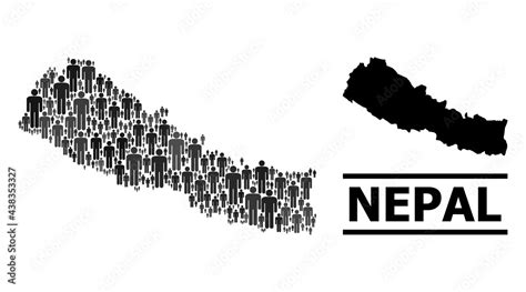 Map Of Nepal For National Agitation Vector Population Abstraction