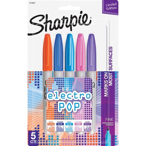 Sharpie Cd Marker Electro Pop Fine 5 Pack Woolworths