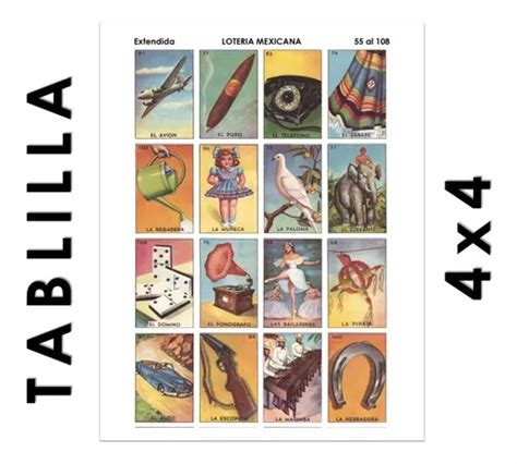 Loteria Mexicana Extendida Vintage Cartas Imprimible Mebuscar