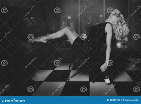 Curly Blonde Sitting At The Piano Stock Photo Image Of Sensual Blonde 28819954
