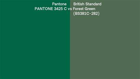 Pantone 3425 C Vs British Standard Forest Green Bs381c 282 Side By