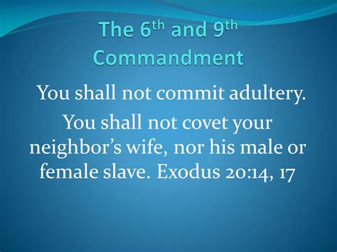 Ppt The 6 Th And 9 Th Commandment Powerpoint Presentation Free