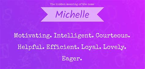 Meaning Of The Female Name Michelle Clipart