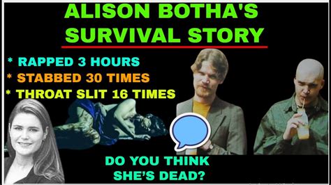 Alison Botha Survival Story Crime Story Tamil Youtube