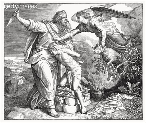 Abraham S Sacrifice Of Isaac Genesis Woodcut Published