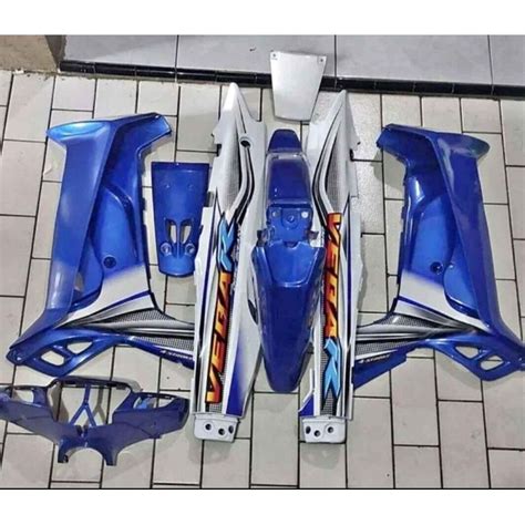 Jual COVER FULL BODY HALUS YAMAHA VEGA R LAMA PLUS STRIPING WARNA BIRU