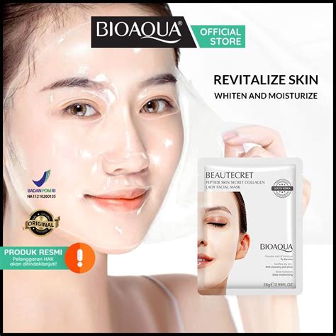 Jual BIOAQUA PEPTIDE SKIN SECRET COLLAGEN LADY FACIAL MASK 24K GOLDEN