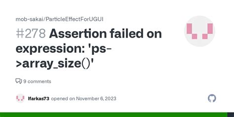 Assertion Failed On Expression Ps Array Size Issue Mob