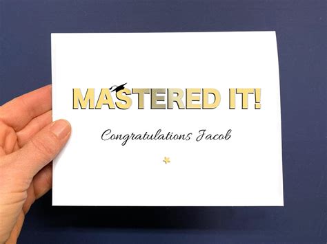 Masters Degree Graduation Card Personalized Mastered It Card - Etsy